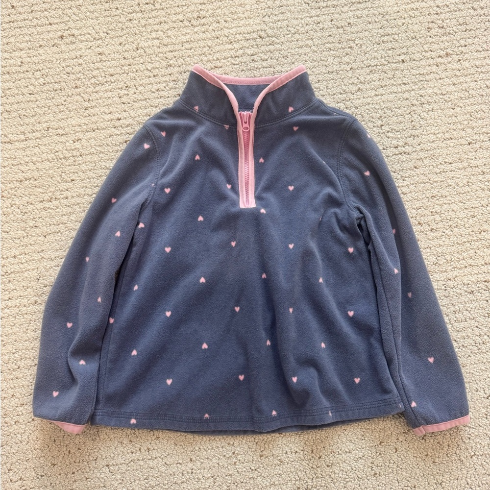 OshKosh B'gosh Blue and Pink Heart Fleece Pullover